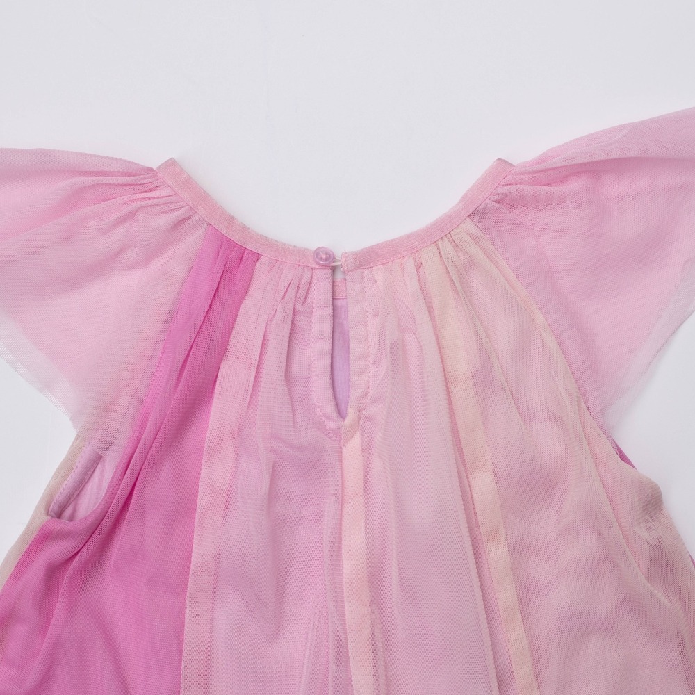 Hanna Andersson Flutter Sleeve Tulle Paneled Dress US Sz 5 Pink Gradient Dreamy - Picture 4 of 8